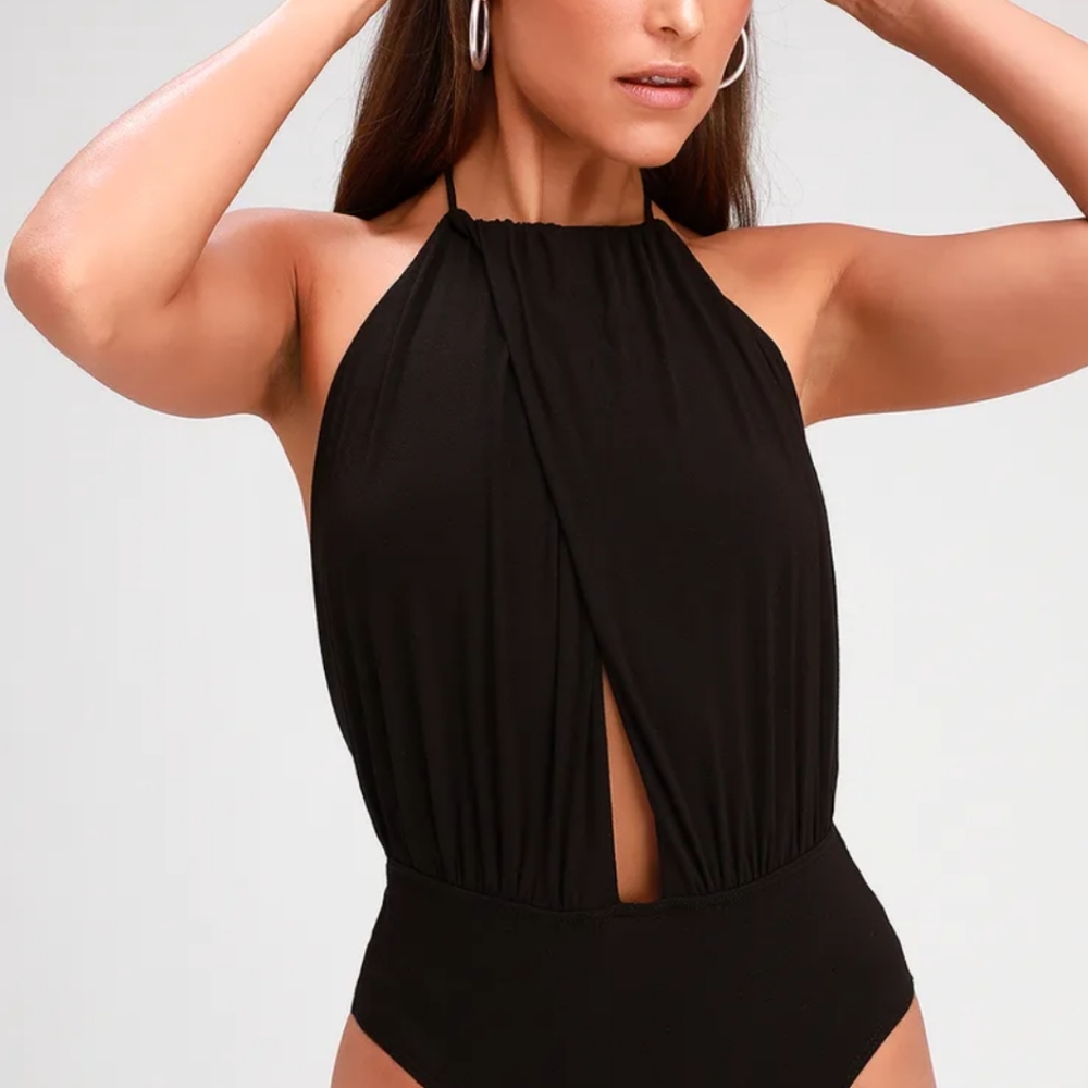 Lulus Take the Stage Backless Halter Bodysuit